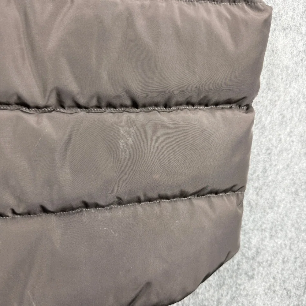 UNIQLO Kids Down Feather‎ Puffer Vest Size 130 7-8 Gray Black Fleece